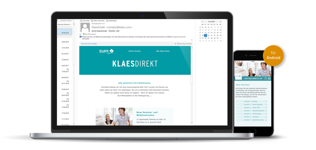 KlaesDirekt Newsletter & Klaes App